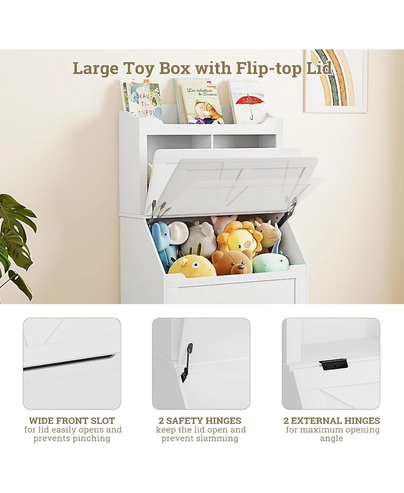 gaomon Wooden 3 Tier Kids Toy Storage Organizer and Bookcase