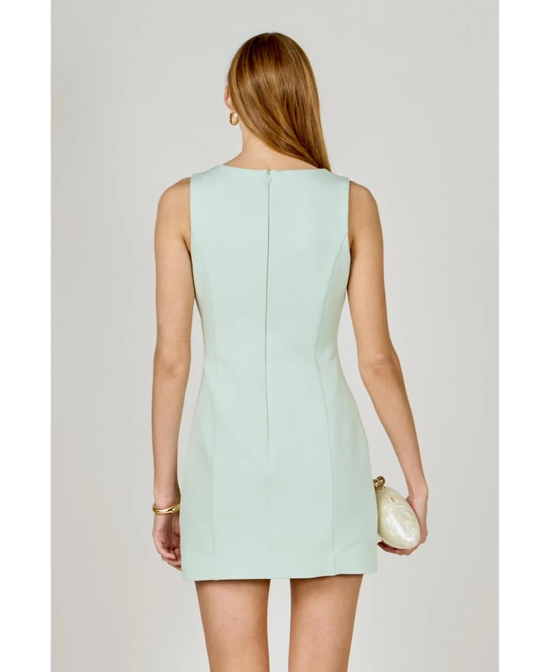 endless rose Women's Bow Slit Mini Dress