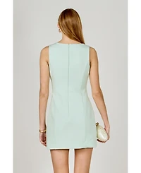 endless rose Women's Bow Slit Mini Dress