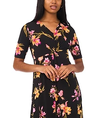 Msk Petite V-Neck Midi Dress