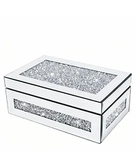 Yigii Crystal Glass Jewelry Box with Mirror for Women