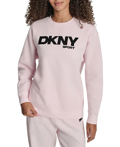 Dkny Women's Nolita Logo Detail Crew Neck Sweatshirt