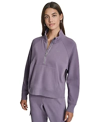 Dkny Sport Women's Studded-Logo Half-Zip Sweatshirt