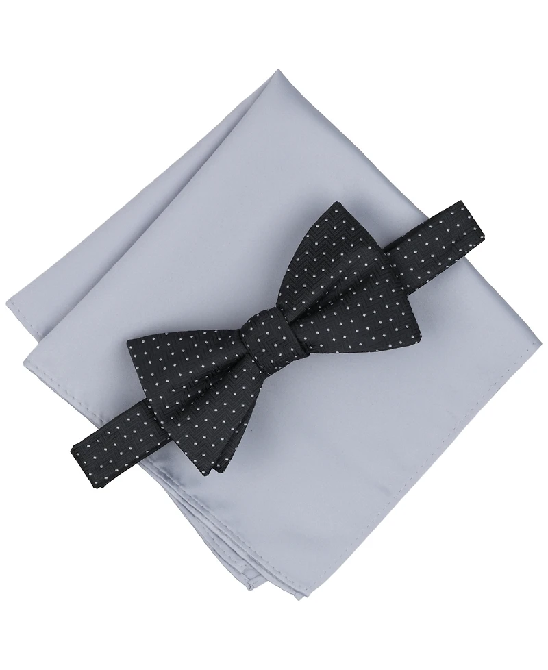 Alfani Men's Inari Dot Bow Tie & Solid Pocket Square Set, Exclusively at Macy's