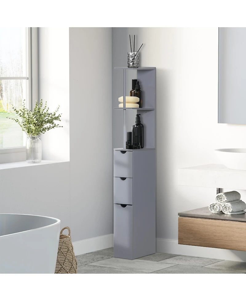 Rainsken Narrow Side Bathroom Storage Cabinet