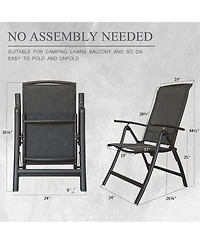 Clihome Folding Patio Chairs Set of 2