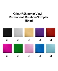 Cricut Shimmer Vinyl Party Sampler 10 Ct Permanent 12" x 12" Sheets