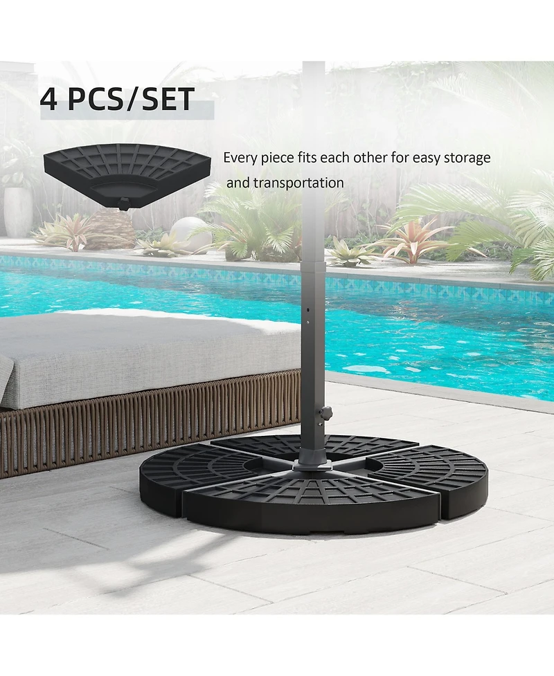 Outsunny Patio Umbrella Base, 4 Pieces Outdoor Umbrella Weights,
