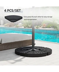 Outsunny Patio Umbrella Base, 4 Pieces Outdoor Umbrella Weights,
