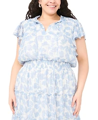 Msk Plus Smocked Waist Tiered Dress