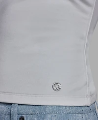 Bcbg Women's Cap-Sleeve Lace Trim Detail Scallop Neck Camisole Top