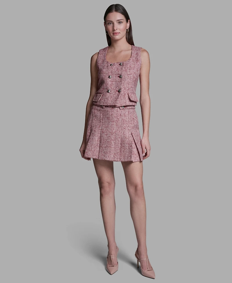 Bcbg Women's Square Neck Double Breasted Vest