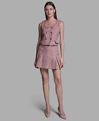 Bcbg Women's Square Neck Double Breasted Vest