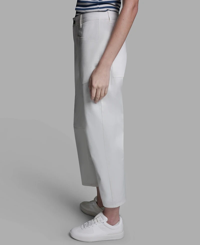 Bcbg Women's Mid-Rise Pocket Detail Barrel Pants