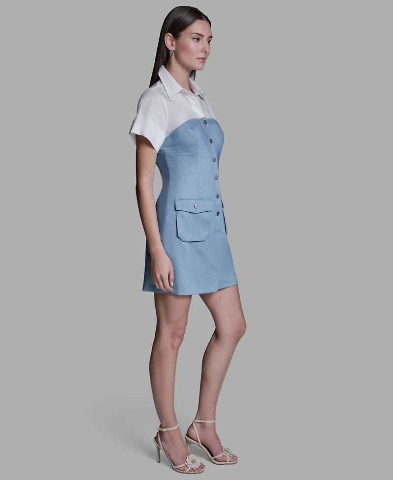 Bcbg Women's Collared Neck Short-Sleeve Mini Dress