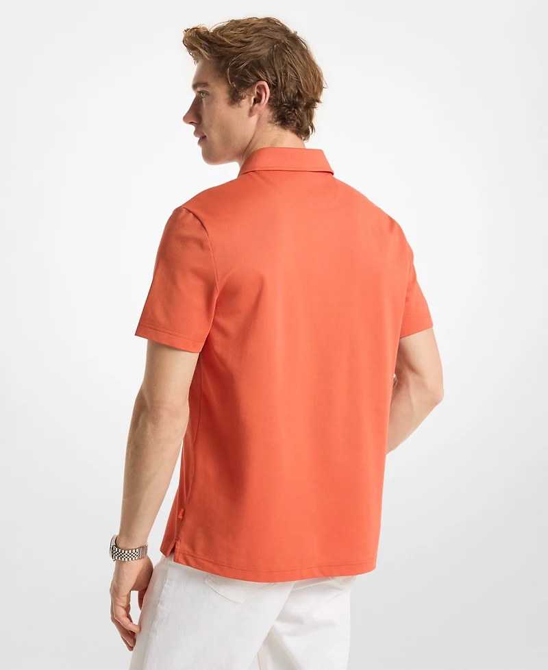 Michael Kors Men's Sleek Regular-Fit 1/4-Zip Pique Polo Shirt