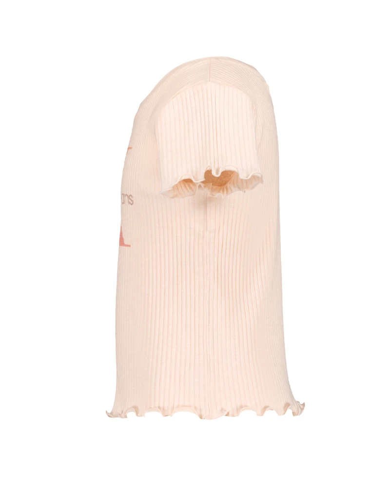 Calvin Klein Girls' 7-16 Ck Logo Chunky Rib Short-Sleeve Top