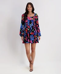 kensie Women's Printed Drapey Twill Dress