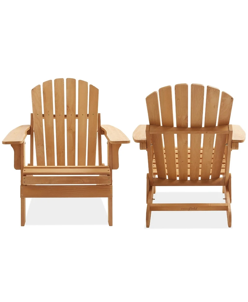 Casafield Folding Adirondack Chair, Cedar Wood Outdoor Fire Pit Lounge Chairs for Patio, Deck, Yard