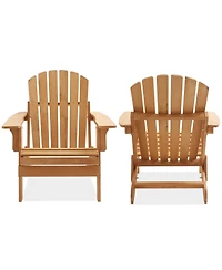 Casafield Folding Adirondack Chair, Cedar Wood Outdoor Fire Pit Lounge Chairs for Patio, Deck, Yard