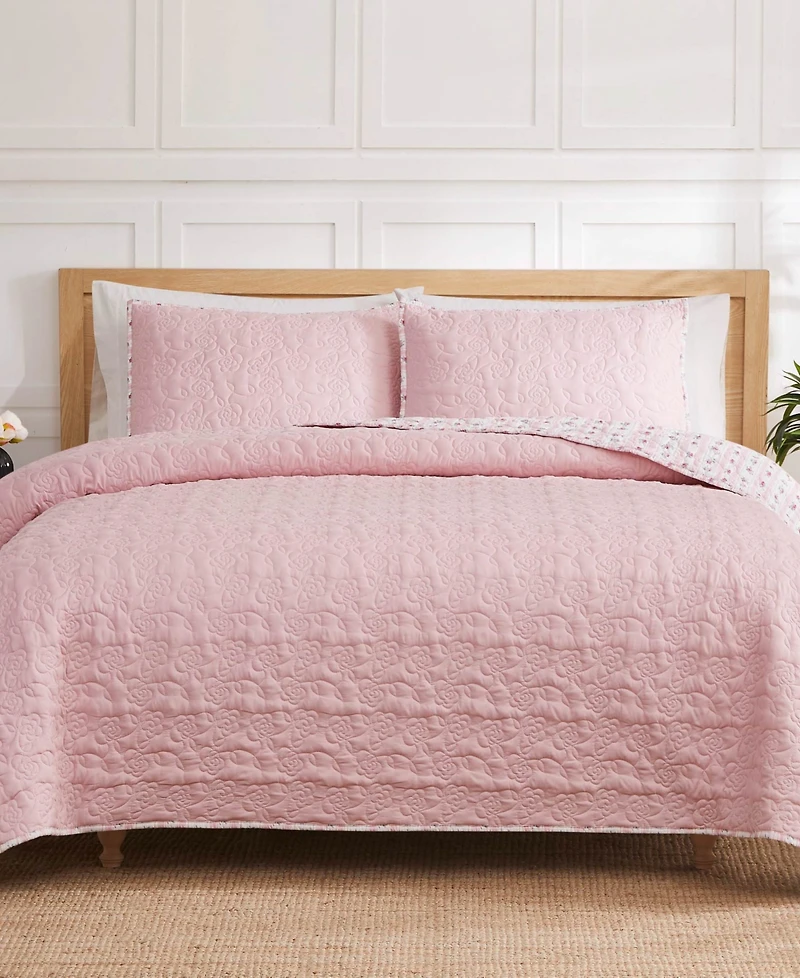 Jessica Simpson Floral Hazel Cherry Blossom 3-Pc. Quilt Set, Full/Queen