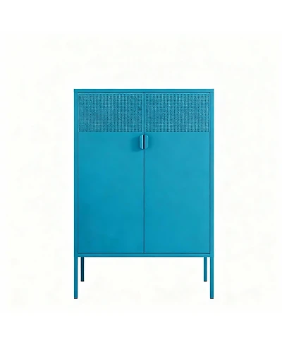 Yigii Metal Storage Cabinet with Adjustable Shelves and Mesh Doors
