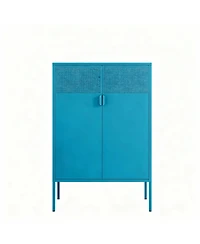 Yigii Metal Storage Cabinet with Adjustable Shelves and Mesh Doors