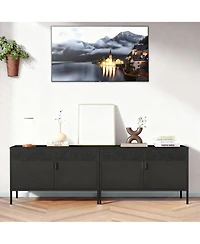 Yigii Metal Storage Cabinet with Adjustable Shelves and Mesh Doors