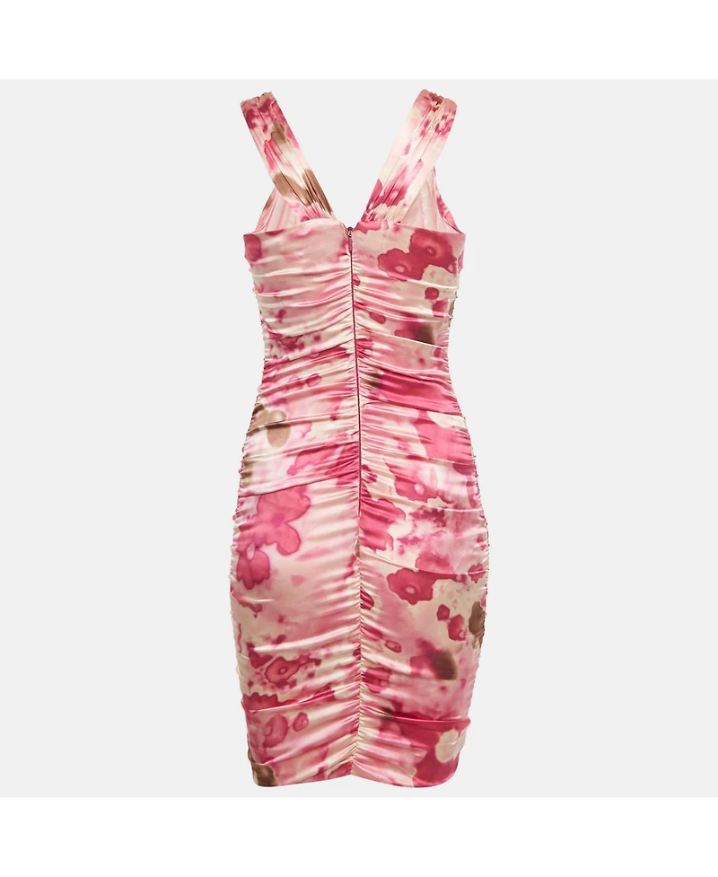 Pre-Owned Versace Women's Abstract Print Silk Mini Dress