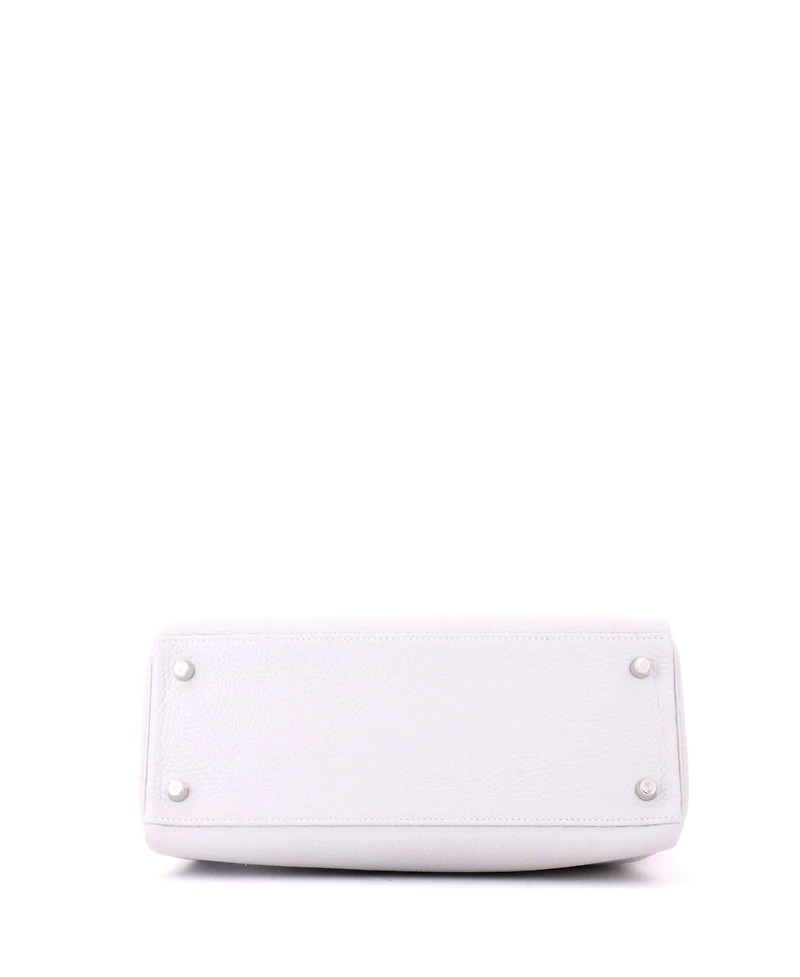 Pre-Owned HERMES Kelly 28 Handbag Clemence with Palladium Hardware
