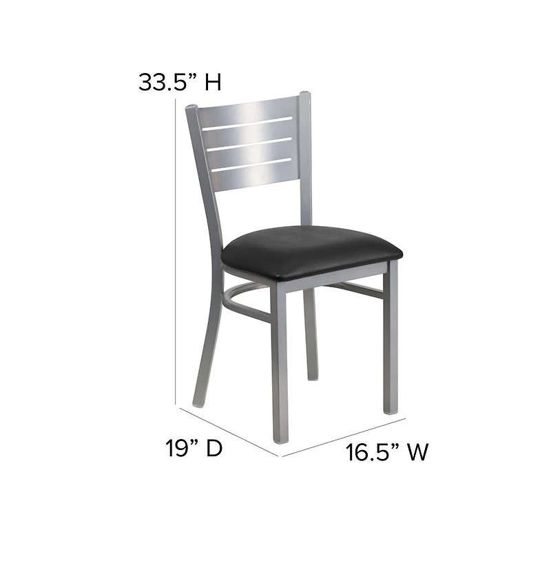 Emma+Oliver Slat Metal Restaurant Dining Chair