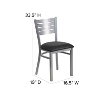 Emma+Oliver Slat Metal Restaurant Dining Chair