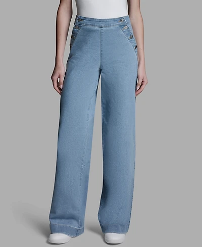 Bcbg Women's Elasticated Waistband Loose Fit Sailor Jeans