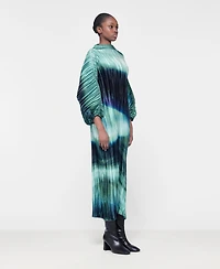 Leem Women's Printed Plisse Batwing Dress