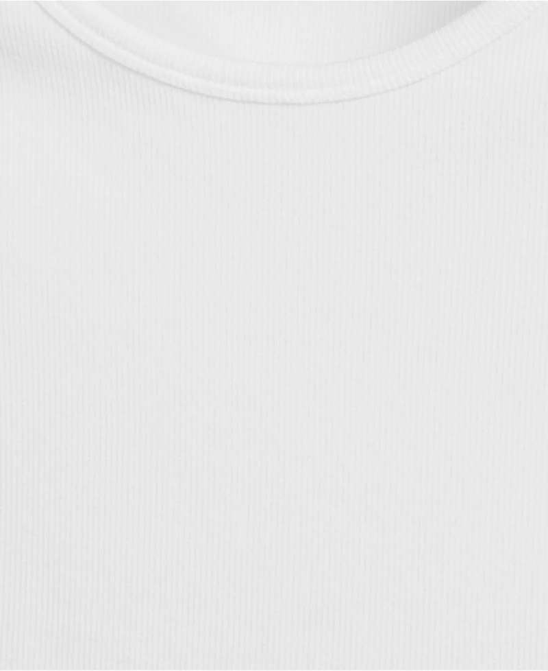 Lands' End Women's Short Sleeve Crew Neck Micro Rib Mini Tee