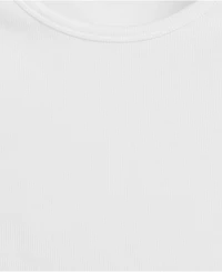 Lands' End Women's Short Sleeve Crew Neck Micro Rib Mini Tee