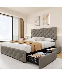 Gaomon Bed Frame with 4 Storage Drawers