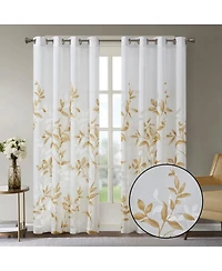 Laoties Printed Grommet Window Curtain Panel, 50" W x 84" H, Lightweight Semi-Sheer, Single Panel