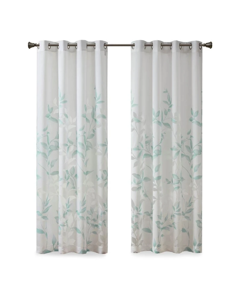 Laoties Printed Grommet Window Curtain Panel, 50" W x 84" H, Lightweight Semi-Sheer, Single Panel