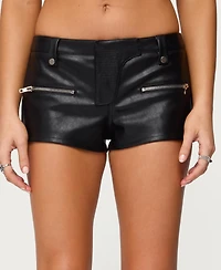 Edikted Women's Labella Faux Leather Micro Shorts