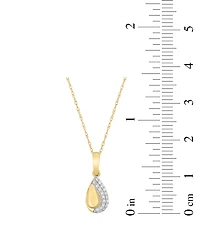 Macy's Diamond Pendant Necklace (1/20 ct. t.w.) in 10k Yellow Gold Over White Rhodium