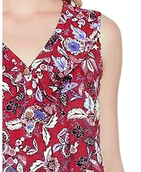 Ny Collection Petite Sleeveless Knit V Neck Top