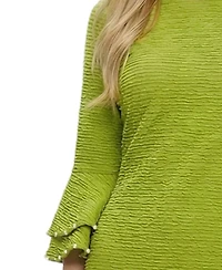 Ny Collection Petite Long Sleeve Dress With Bell Cuffs