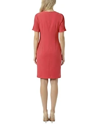 Ny Collection Petite Pleated Short-Sleeve Dress
