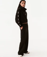 Dkny Sport Women's Classic Logo Elastic Oversized Quarter-Zip Top