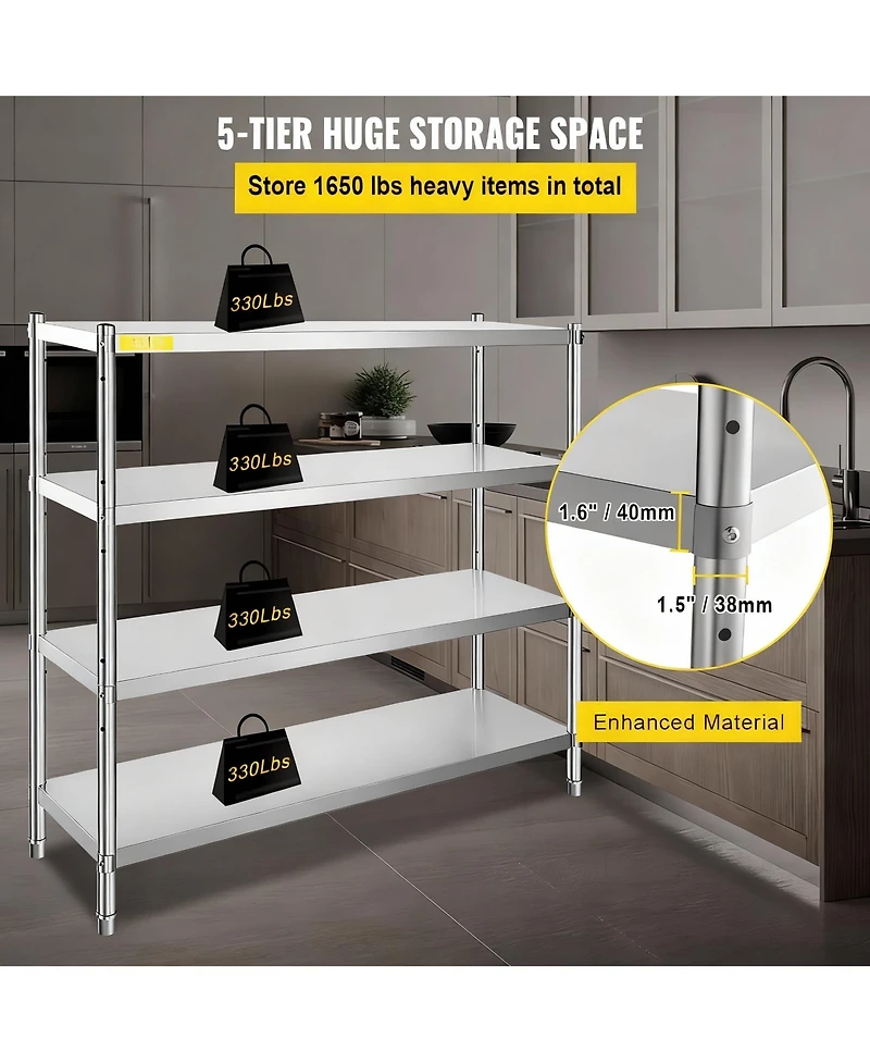 Yigii Stainless Steel Shelving Unit