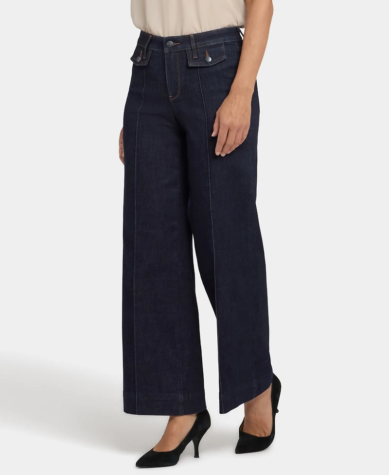 Nydj Petite Teresa Wide-Leg Seam Jeans