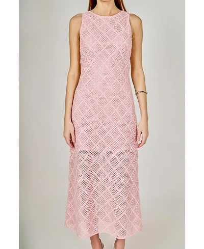 endless rose Women's Textured Sleeveless Maxi Dress