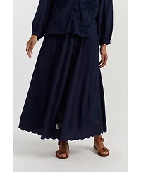 Chinti & Parker Women's Linen-Blend Broderie Skirt