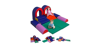 Kinder King 10-Piece Climb and Crawl Activity Play Set, Soft Foam Block for Climbing, Crawling and Sliding